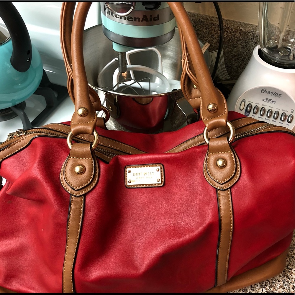Nine West Red Leather Purse Shoulder Bag